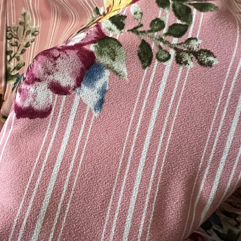 Pink Floral Striped Sleeveless Dress, size M - Picture 5 of 7
